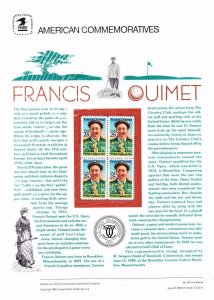 USPS Commemorative Panel 310 Francis Ouimet Golf US Open #2377 Block/4 Mint 1988