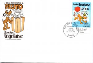 Togo FDC 1980 - Pluto's 50th Anniversary - Lome - Single - F65075