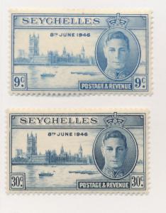 Seychelles 1946 Scott 149 & 150 MH - Peace, common design