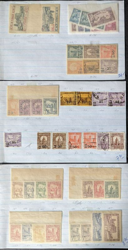 EDW1949SELL : TUNISIA Useful Mint & Used collection in O/T approval pgs Cat $968