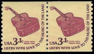 #1613 3.1c Americana Issue  Six String Guitar Coil Pair 1979 Mint NH