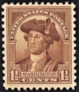 US 706 MNH VF 1-1/2 Cent Washington-Brown