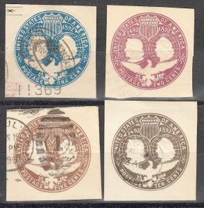 US Complete Set Envelope Stamps #U348-U351
