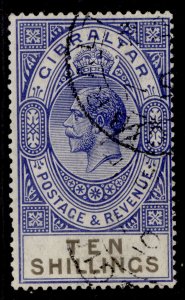 GIBRALTAR GV SG106, 10s deep ultramarine & black, FINE USED. Cat £85.