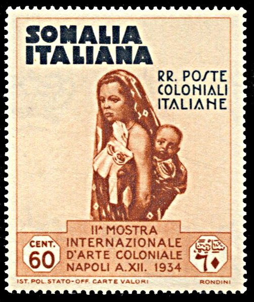 Somalia 168, hinged, Colonial Arts Exhibition
