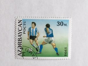 Azerbaijan – 1994 – Single “Sports/Soccer” Stamp – SC# 442 – CTO