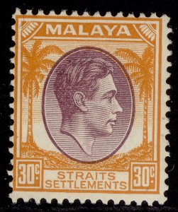 MALAYSIA - Straits GVI SG287, 30c dull purple & orange, M MINT. Cat £20.