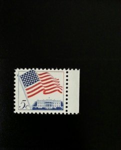 1963 5c American Flag & White House Scott 1208 Mint F/VF NH