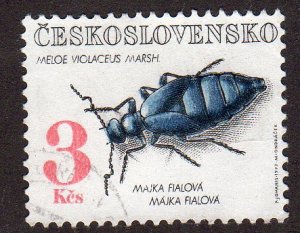 Czechoslovakia 2865 - Used - 3k Violet Oil Beetle (1992) (cv $0.55)