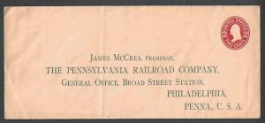 Ca 1907 COVER PHILA PA THE PENNSYLVANIA R.R. CO ENTIRE ORIENTAL BUFF SIZE 21 ETC