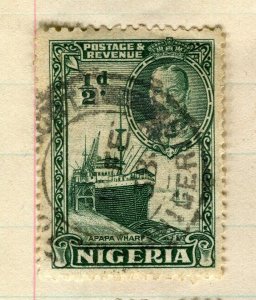 NIGERIA; 1930s early GV pictorial issue fine used 1/2d. value
