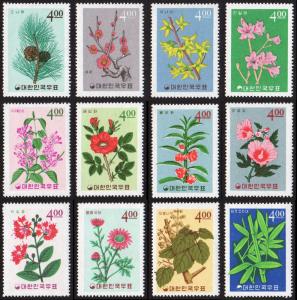 Korea (South) #456-467 set/12 mnh - 1965 trees flowers blossoms