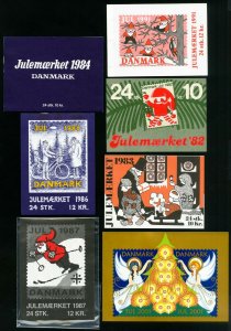 Denmark Selection Of 25 Christmas Seal Stamp Booklets