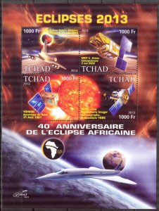 Chad 2013 Space 40 Years of The African Eclipse IV Sheet MNH