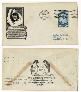 USA 1935 antarctic cover Byrd Exped penguin cachet