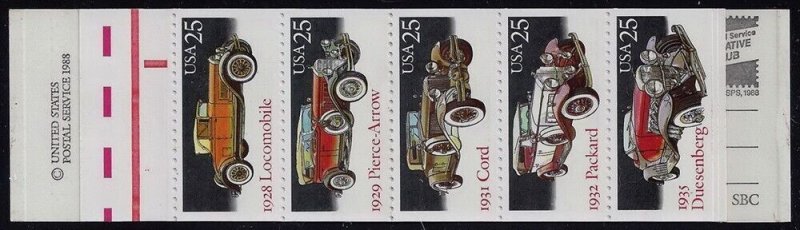 2381 - 2385a BK164 Complete Classic Cars Booklet Mint NH