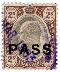 (I.B) Transvaal Revenue : Native Pass 2/-