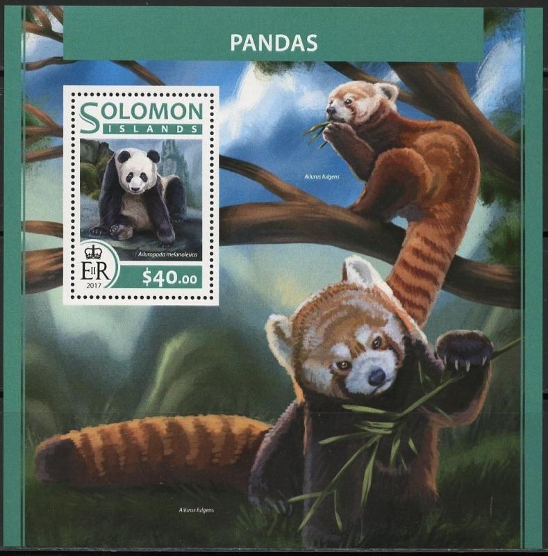 SOLOMON ISLANDS 2017  PANDAS   SOUVENIR SHEET  MINT NH