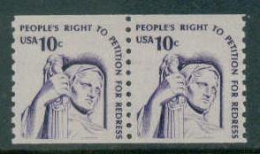 1617 10c Justice Fine MNH Dry Gum Pair