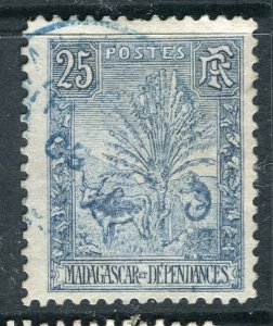 FRENCH COLONIES; MADAGASCAR 1903 Lemur issue fine used 25c. value