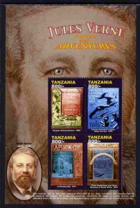 TANZANIA - 2005 - Jules Verne 100 Death Anniv - Perf 4v Sheet -Mint Never Hinged