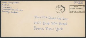 US Free Frank; Entire cover; San Diego, Calif.-- see details and scans