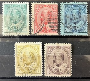 Canada #89-93 Used- SCV=$27.80