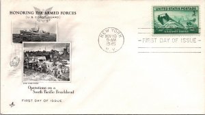 FDC 1945 SC #936 Artcraft Cachet - New York, Ny - Single - J1640