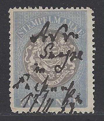 Saxony postal tax revenue stamp 5 NGR, issued 1868, used