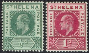 ST HELENA 1902 KEVII ½D AND 1D