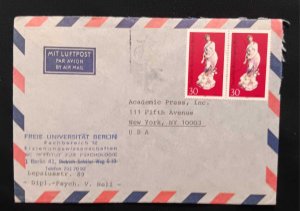 DM)1975, BERLIN, LETTER CIRCULATED TO U.S.A, AIR MAIL, WITH CERAMIC STAMP,