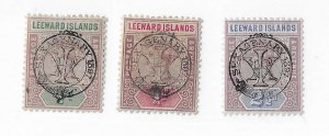 Leeward Islands Sc #7-9 set of 3 OG VF