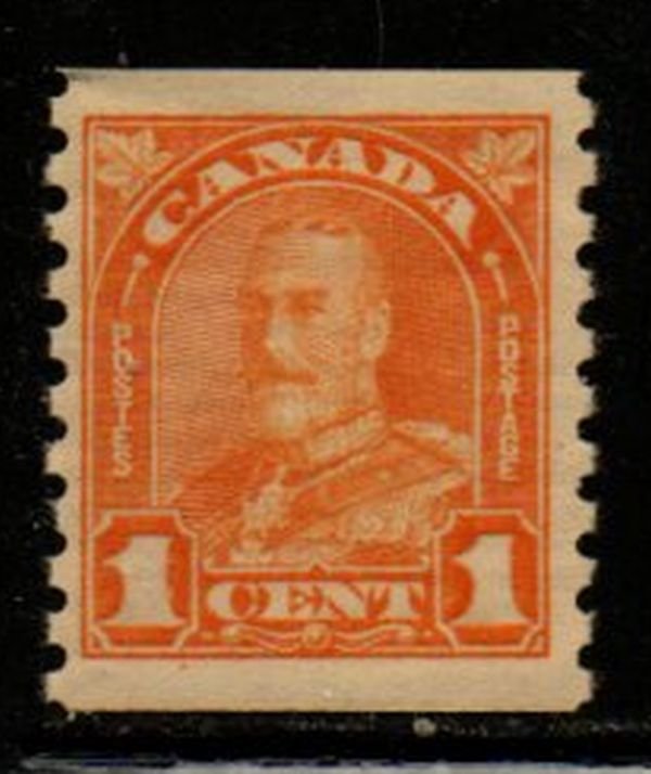 Canada Sc 178 1930 1c orange G V arch issue coil stamp mint NH