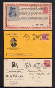 FDC: Scott #657 2c Sullivan (3) Different Cachets 