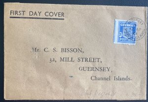 1944 Guernsey Channel Islands German Occupation England First Day Cover Local