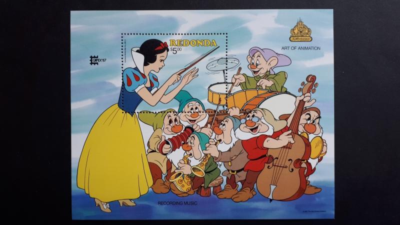 Disney - Redonda 1987. ** MNH Block