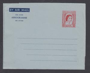 Ceylon H&G FG13, mint. 1955 40c QEII aerogramme, F-VF