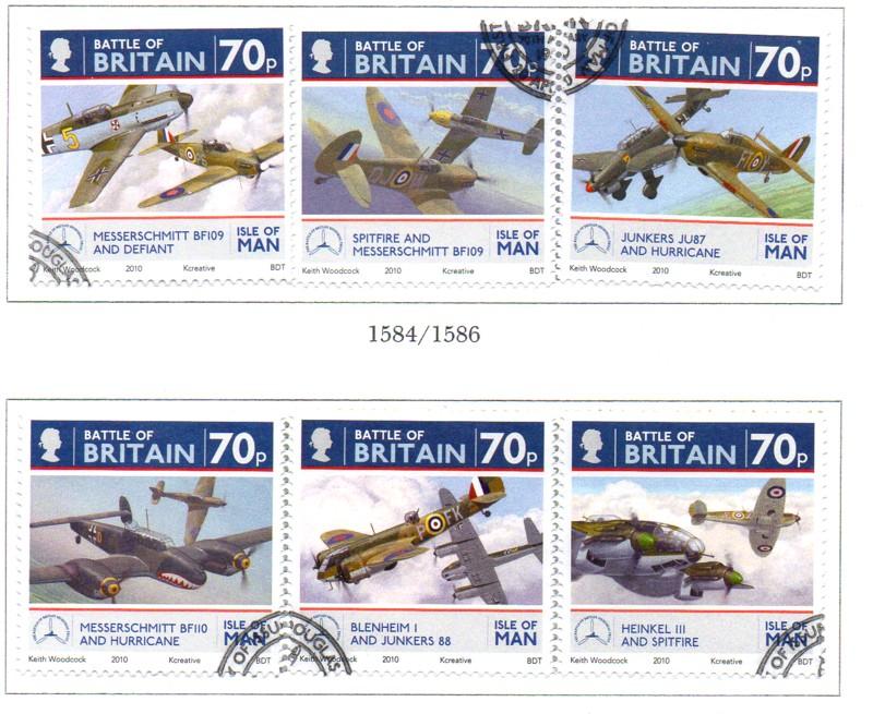 Isle of Man Sc 1366a-7 2010 Battle of Britain stamp set used