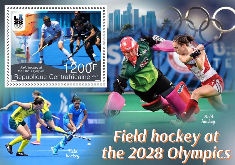 Stamps. Olympic 2028 LA Field Hockey 2024 year 6 sheets perforated