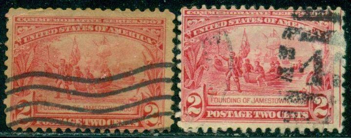 SCOTT # 329 USED, VERY GOOD, 2 STAMPS, GREAT PRICE!