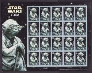 USA-Sc#4205- id11-unused NH sheet-Yoda-Star Wars-2007-