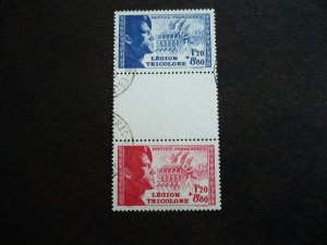 Stamps - France - Scott# B147a - Used Set of 3 Stamps - Includes Albino Stamp