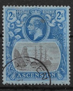 ASCENSION SG19 1924 2/= GREY-BLACK & BLUE ON BLUE USED*