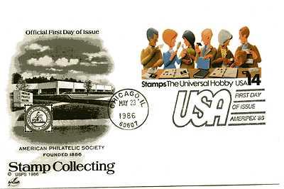 UX110 14c Ameripex '86, Stamp Collecting, ArtCraft FDC