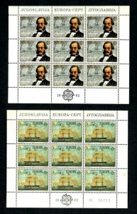 SSH19 Portugal 1982 Europa S.C.# 1564-65 Complete 2 Sheelets of 9 VF MNH OG