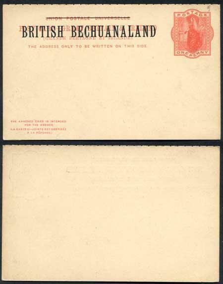 British Bechuanaland O/P on QV 1d Red Foreign Reply Postcard Mint