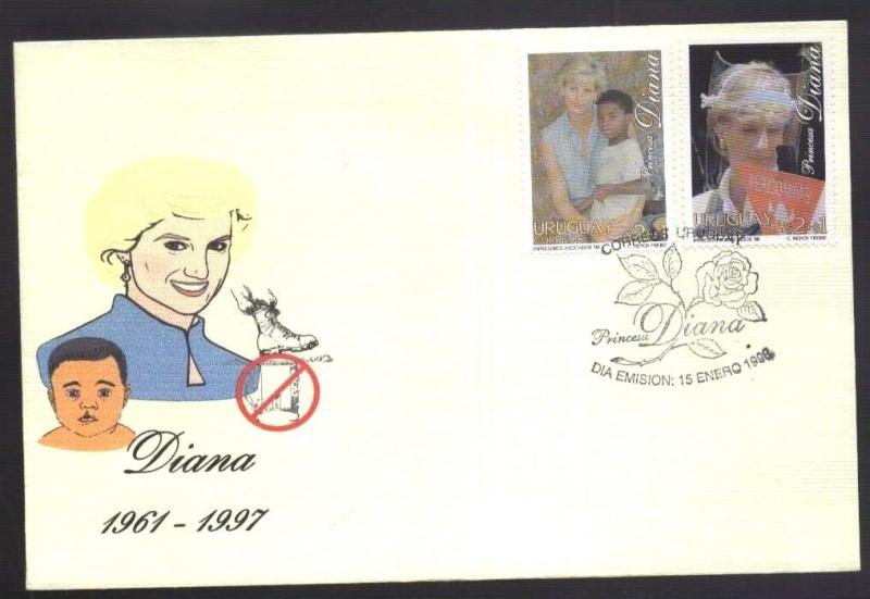 URY-149 URUGUAY 1998 LADY DIANA FDC 