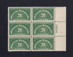 Scott #QE3 20c Special Handling Plate Block, Mint OG NH