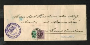 1904 Netherlands Consul Cover Melbourne Australia to Amsterdam Diplomatic Mail