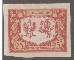 Cent. Lithuania, Scott #60, MH